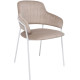 Стул с подлокотниками Алвест AV 448 серо-бежевый бархат H-08/белый