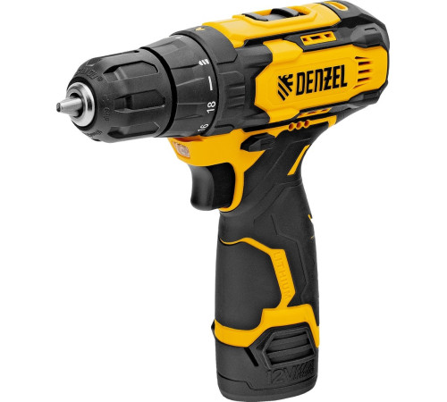 Дрель-шуруповерт Denzel CDQ-12 с 2-мя АКБ, кейс