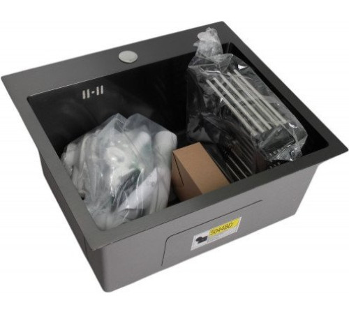 Кухонная мойка Wisent WS-35044BD/GER013 с сифоном, дозатором и коландером