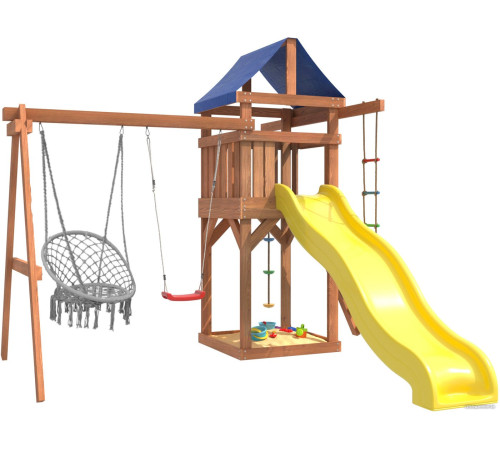 Игровой комплекс National Tree Company Качели лодочка и подвесное плетеное кресло IgroWoods ДП-2