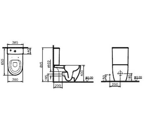 Унитаз Vitra Sento Open-Back Rim-Ex 9830B003-7204
