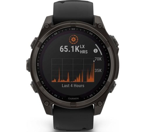 Умные часы Garmin Fenix 8 Solar, Sapphire 47мм титановый угольно-серый DLC с черным ремешком