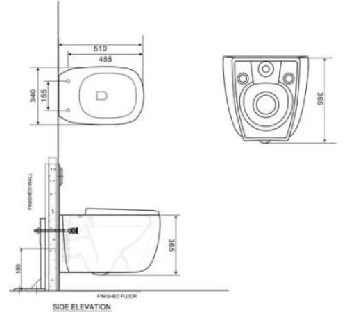 Унитаз подвесной Roxen Martin в комплекте с инсталляцией StounFix Dual Fresh 6 в 1 968502 кнопка: хром глянцевый