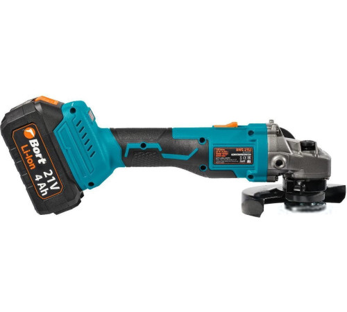 Угловая шлифмашина Bort BWS-21LI с 2-мя АКБ, кейс