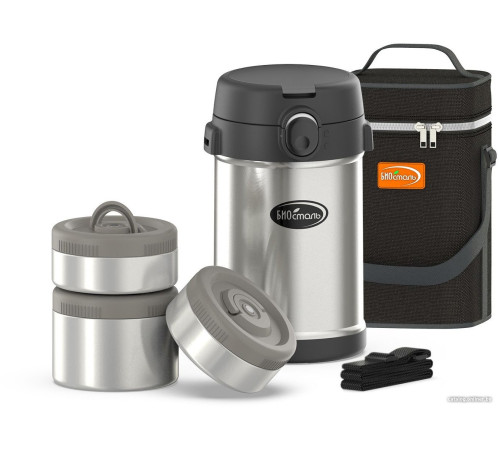 Термос для еды БИОСТАЛЬ NR-2100P 2.1л серебристый