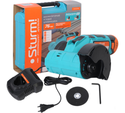 Угловая шлифмашина Sturm CAG1276C с АКБ