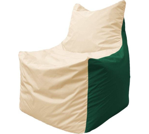 Кресло-мешок Flagman Фокс Ф2.1-137 слоновая кость/тёмно-зелёный