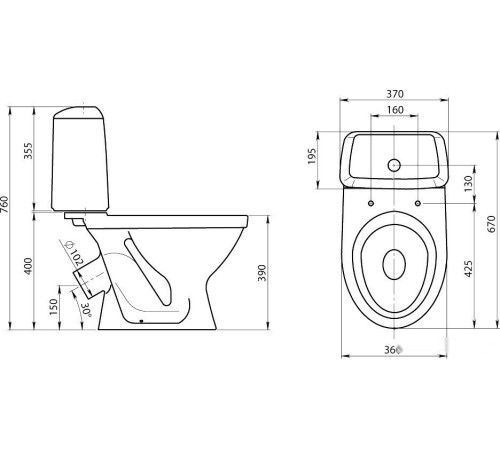 Унитаз Santeri Соната Стандарт 1.P201.2.S00.00B.F