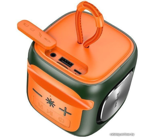 Беспроводная колонка Borofone BR29 темно-зеленый/оранжевый