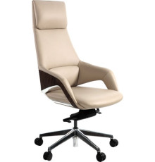 Офисное кресло Norden Шопен FK 0005-A Beige Leather кожа бежевая/алюминий