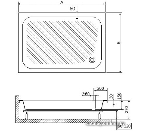 Душевой поддон RGW B/CL-S 80x120