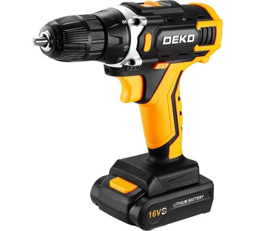 Дрель-шуруповерт Deko Sharker 16V 083-1108 с 2-мя АКБ, кейс