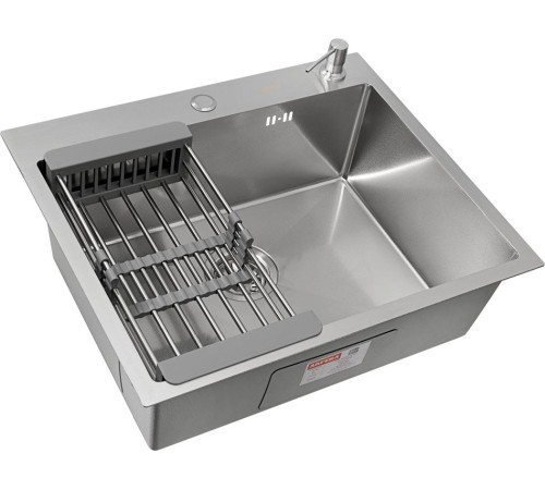 Кухонная мойка ARFEKA ECO AR мойка 600*500, коландер, дозатор SATIN DECOR VOLCANIC ROCK