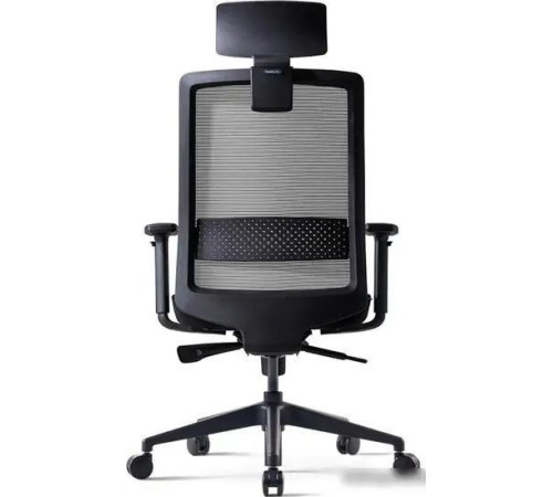 Офисное кресло Bestuhl S30 Black Pl с подголовником и подлокотником черная сетка/серая ткань