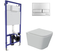 Унитаз подвесной Berges Wasserhaus Floe S Rimless 043242 с сиденьем