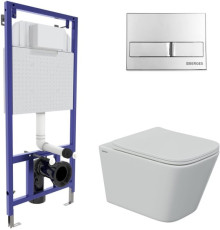 Унитаз подвесной Berges Wasserhaus Floe S Rimless 043242 с сиденьем