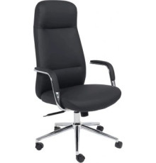 Офисное кресло AksHome Elema черная экокожа/хромированный металл