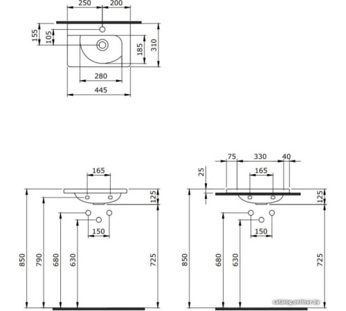 Умывальник Berges Wasserhaus Small 45x31 182008