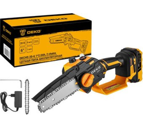 Аккумуляторная пила Deko DKCHS 20-6 063-4307-2 с 2-мя АКБ