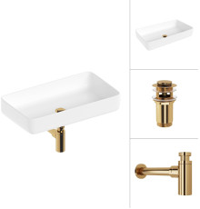 Умывальник Lauter 21487-60 + клапан 21190G + сифон 21635G золото