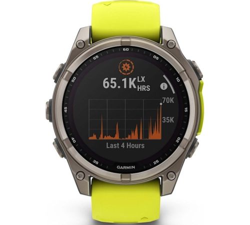 Умные часы Garmin Fenix 8 Solar, Sapphire 47мм титановый серый с желтым ремешком