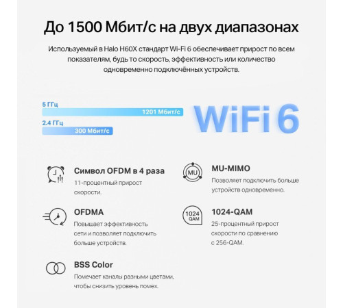Wi-Fi система Mercusys Halo H60X 3 шт