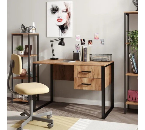 Стол Soma Slava 110x66 дуб крафт золотой/черный