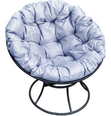 Кресло M-Group Папасан 12010409 черный/серая подушка