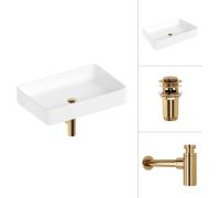 Умывальник Lauter 21842 + клапан 21190G + сифон 21635G золото