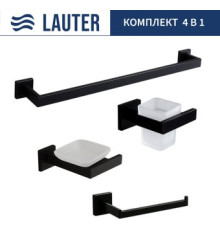 Набор аксессуаров для ванной Lauter 21SH71062 + 21SH71052 + 21SH71072 + 21SH71012 Matt Black, 4 предмета