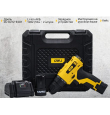 Дрель-шуруповерт Deli DL-DZ12-E2D1 102880 с 2-мя АКБ, кейс