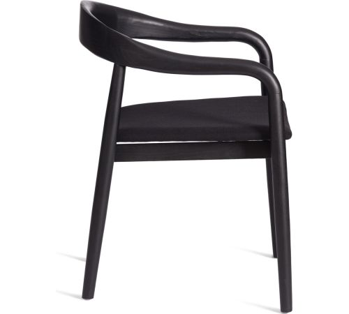 Стул с подлокотниками TetChair Baldur дерево вяз/ткань лен, черный/черный лен