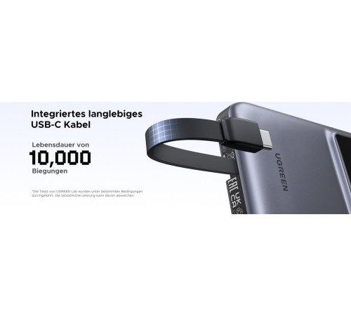 Внешний аккумулятор Ugreen PB511 10000mAh серый