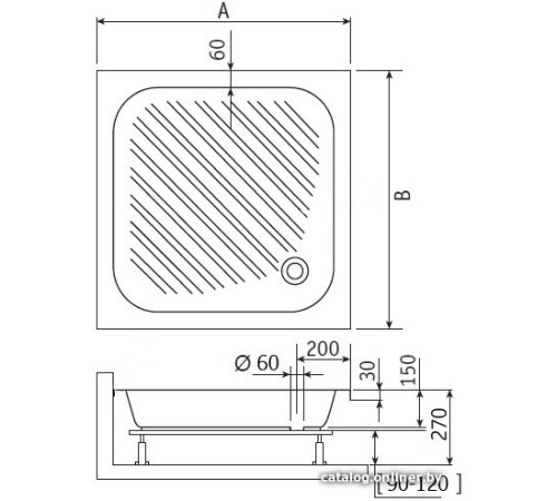 Душевой поддон RGW B/CL-S 16180188-51 80x80