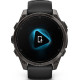 Умные часы Garmin Fenix 8 Sapphire, Titanium 47мм угольно-черный DLC, пепельно-черный силиконовый ремешок