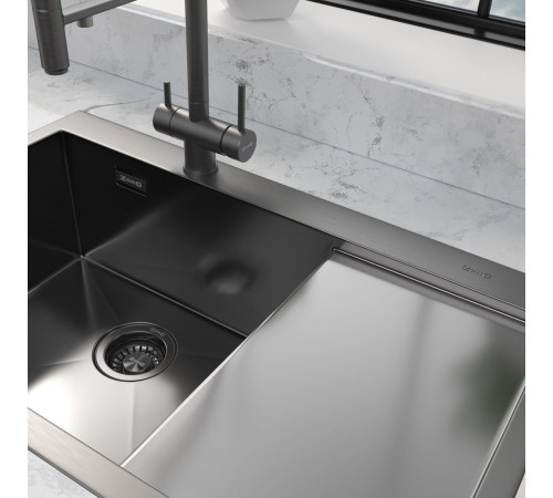 Кухонная мойка ZorG ZRN 5080 Premium L PVD Gunblack