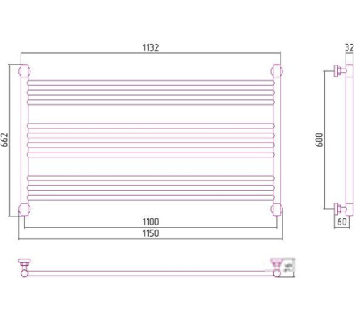 Полотенцесушитель Сунержа Богема L 600x1100 00-0202-6011
