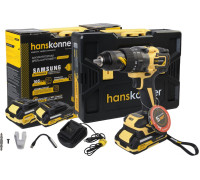 Ударная дрель-шуруповерт Hanskonner HCD20165PRO с 2-мя АКБ, кейс