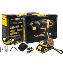 Ударная дрель-шуруповерт Hanskonner HCD20165PRO с 2-мя АКБ, кейс