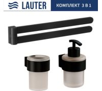 Набор аксессуаров для ванной Lauter 21TS3019 + 21TS3021 + 21TS3004 Matt Black, 3 предмета