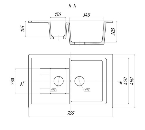 Кухонная мойка Gerhans C10 бежевый