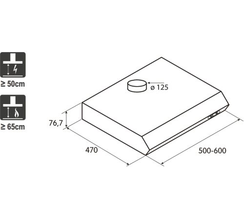 Кухонная вытяжка Jetair Light IX/F/60 PRF0094403