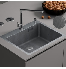 Кухонная мойка Roxen Snake 560220-60-S сатин/текстурная поверхность с коландером и дозатором