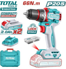 Дрель-шуруповерт Total TDLI20668 с 2-мя АКБ, кейс