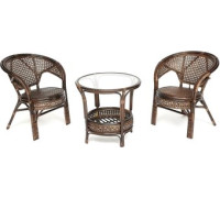 Набор садовой мебели TetChair Pelangi стол/2 кресла, без подушек, walnut