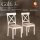 Стул TetChair Golfi 2 2шт, дерево гевея/Ivory White/коричневый/золотой