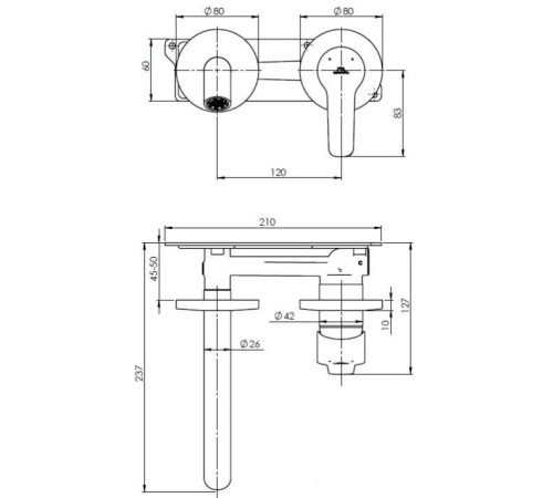Смеситель Rubineta Torino-1F BK PM0010