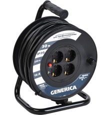 Удлинитель Generica УК30 WKP20-16-04-30-G 30 м, черный