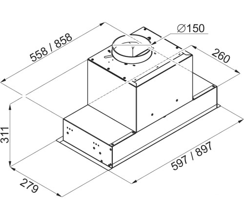 Кухонная вытяжка MAUNFELD Fantasy Light 60 черный