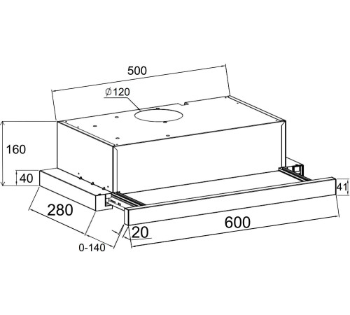Кухонная вытяжка LEX Hubble 600 черный